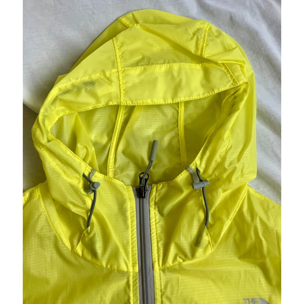 The North Face Stow Pocket Hooded Jacket Womens L Yellow Windbreaker - Picture 2 of 10
